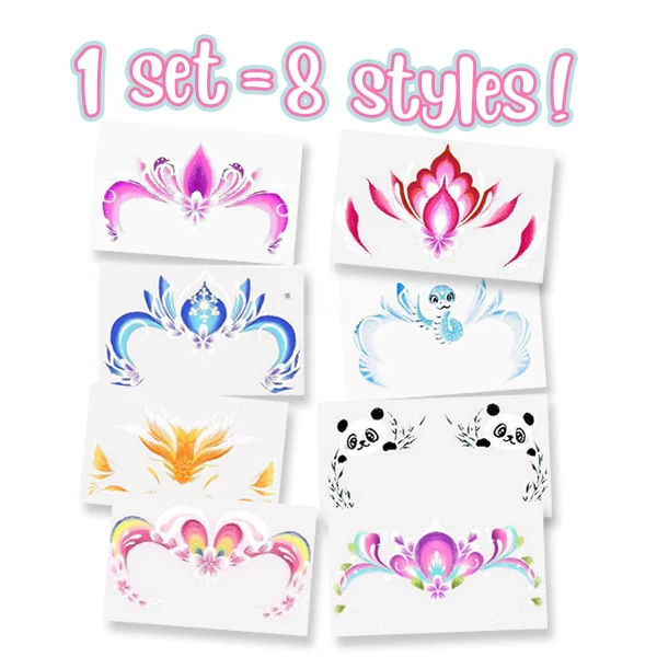 Easy-Stick Realistic Face Paint Sticker Set (8PCS)