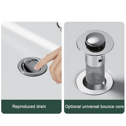 Sink Drain Strainer with Removable Stainless Steel Basket