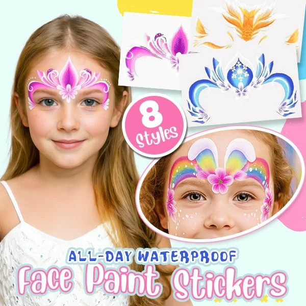 Easy-Stick Realistic Face Paint Sticker Set (8PCS)