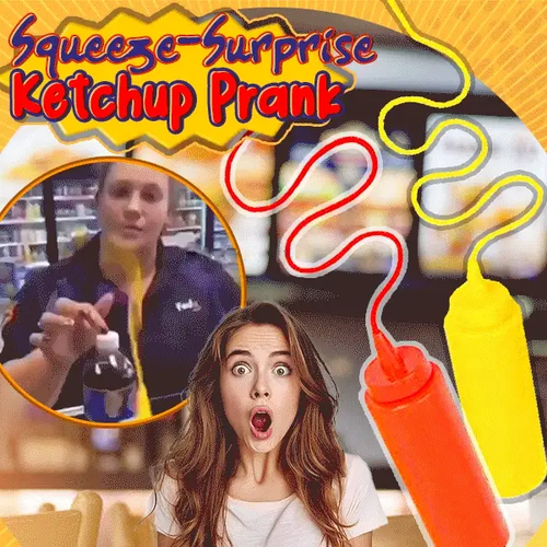 Squeeze-Surprise Ketchup Prank Bottle