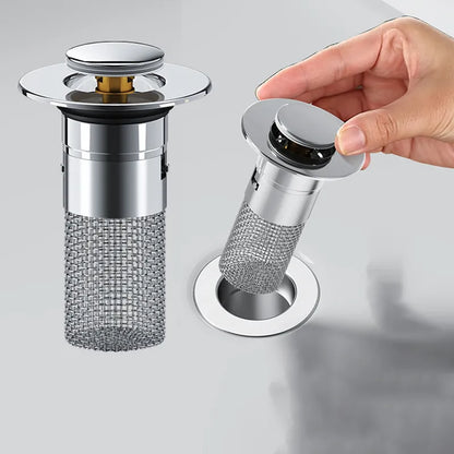 Sink Drain Strainer with Removable Stainless Steel Basket