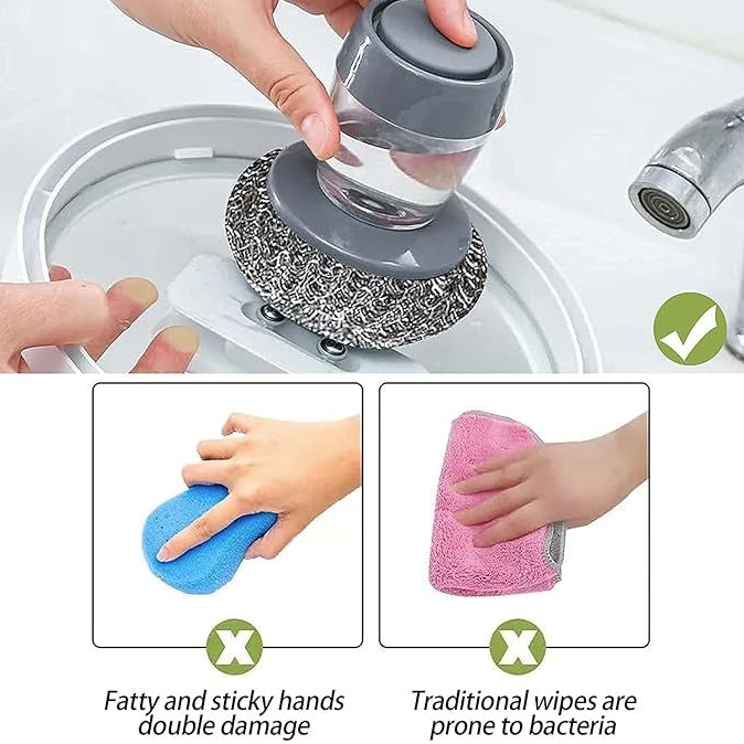 Soap-Dispense Kitchen Scrub Brush PRO