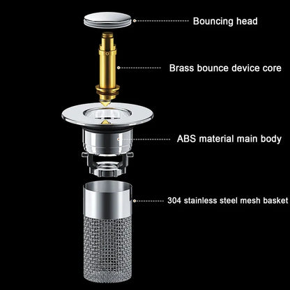 Sink Drain Strainer with Removable Stainless Steel Basket