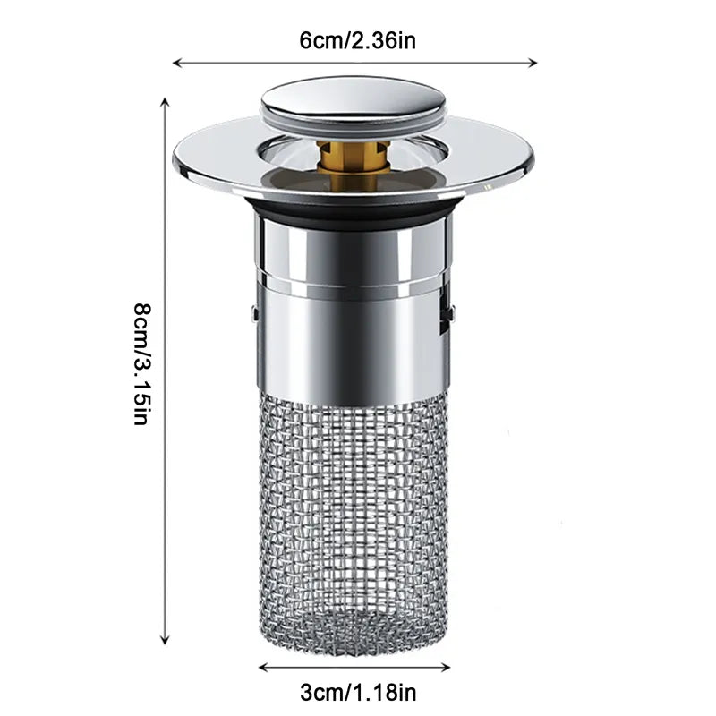 Sink Drain Strainer with Removable Stainless Steel Basket
