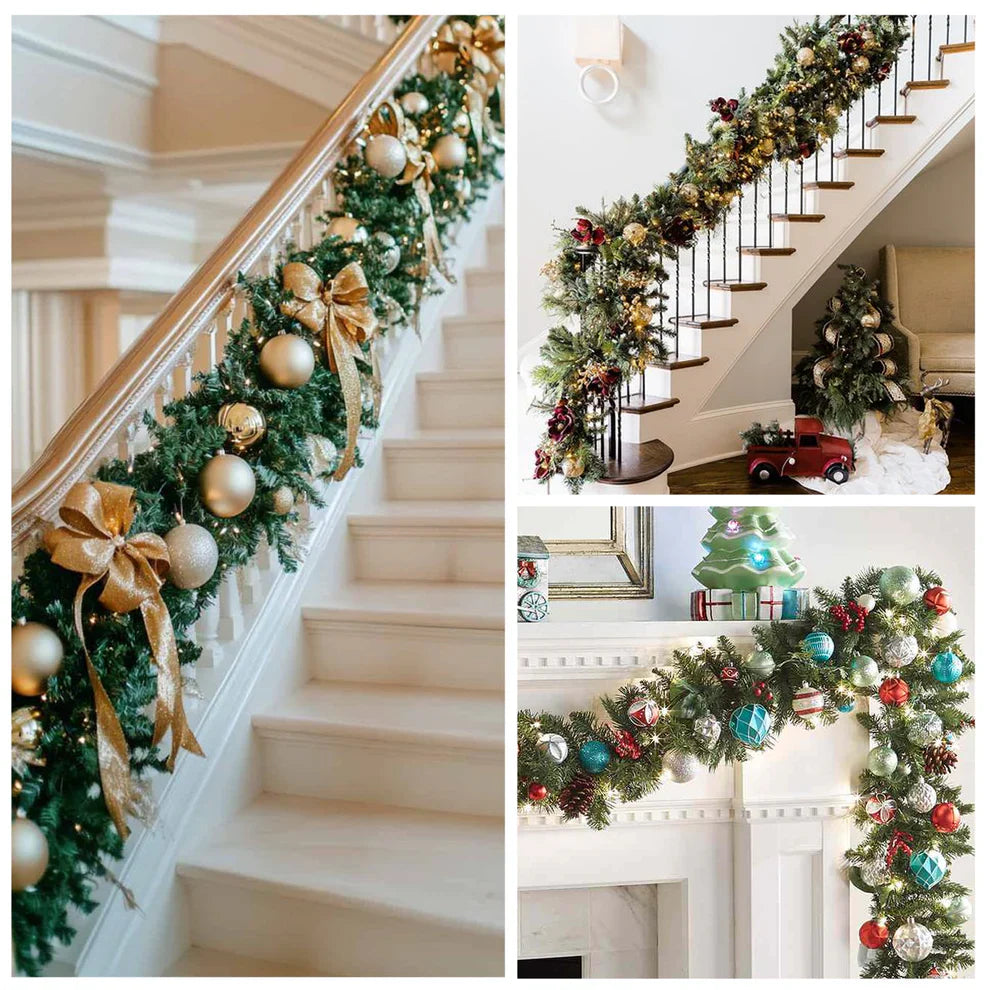 Artificial Cedar Garland🇺🇸Green Pine Garland for Table, Mantel, Wall – Perfect for Indoor & Outdoor Christmas Decorations